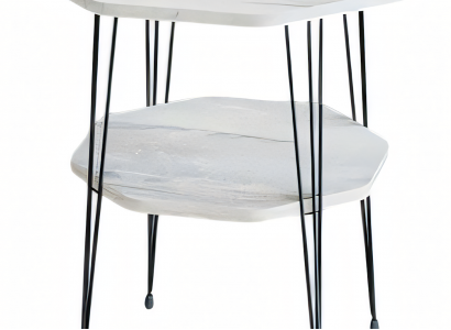 Beistelltisch aus Metall in Weiß modern eleganter Wohnstil