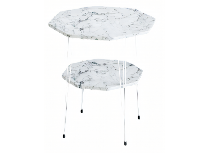 Eleganter weißer Beistelltisch aus Metall im modernen Design