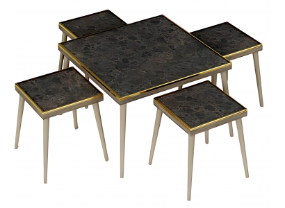 Elegantes Wohnzimmer-Set aus Holz in Schwarz mit modernem Design
