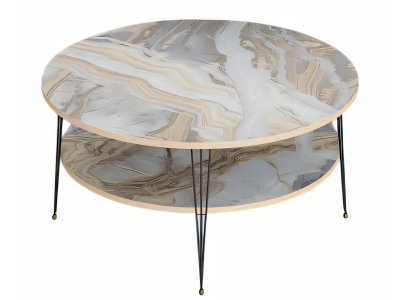 Mehrfarbiger Holz-Couchtisch im modernen Design