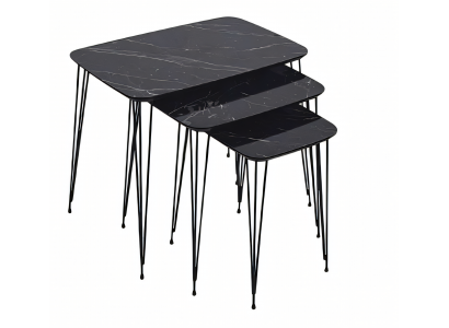 Schwarze Holz Beistelltische im modernen Design, langlebig