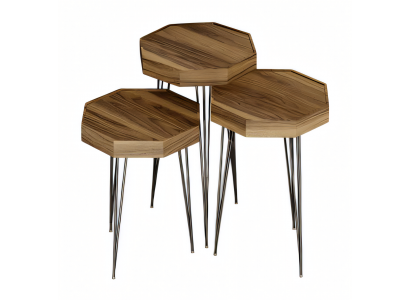Eleganter Brauner Holz-Beistelltisch im modernen Design