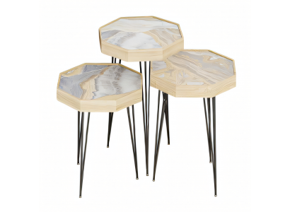 Eleganter grauer Beistelltisch aus Holz im modernen Stil
