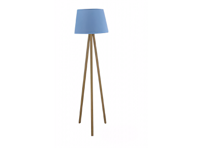 Elegante blaue Holz-Stehlampe im zeitlosen Design