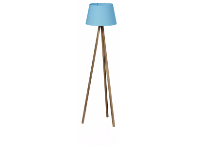 Moderne blaue Holz-Stehlampe mit elegantem Design