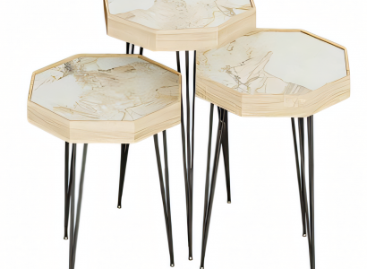 Beistelltisch Holz Beige Elegant Modern
