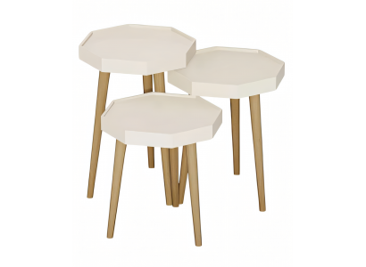 Weißer Holz Beistelltisch im modernen Design