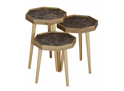 Eleganter brauner Holz-Beistelltisch im modernen Stil