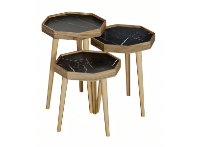 Schwarze Holz Beistelltische modern, stilvoll, kompakt
