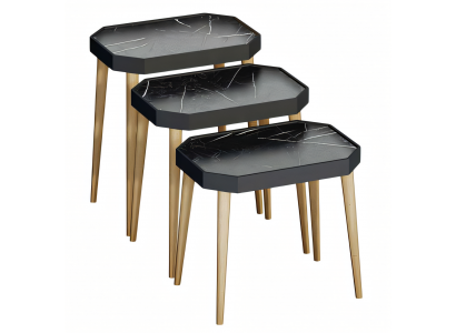 Schwarze Holz Beistelltische im modernen Design, langlebig