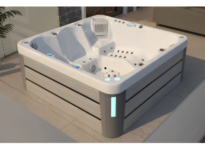 Sprudelwanne Hydromassagebad Whirlpool Whirlwanne Außenwhirlpool 210x210 cm