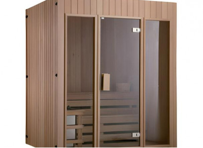 Massivholzsauna Naturholzsauna Holzsauna Wellnesssauna Heimsauna 180x125 cm