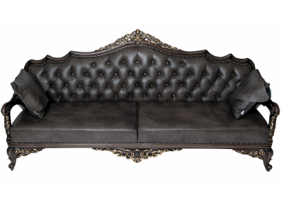 Elegantes braunes Leder-Sofa für modernes Wohnzimmer