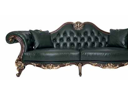 Elegantes grünes Leder-Sofa für modernes Arbeitszimmer