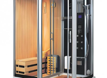 Wellnesskabine Sauna mit Dampfdusche Multifunktionsdusche Kombisauna 172x110 cm