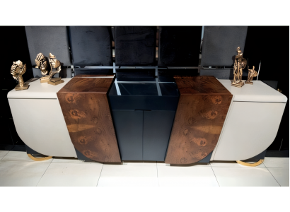 Moderne Beigefarbene Holz-Konsole für Flur Wohnzimmer Büro