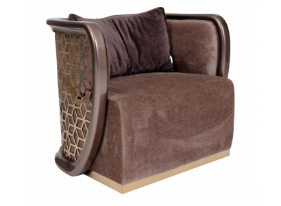 Moderner brauner Stoffsessel im eleganten Design