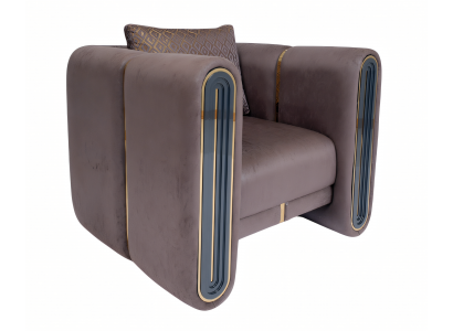 Moderne braune Stoffsessel im eleganten Design, komfortabel