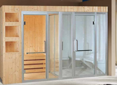 Sauna 2-in-1 Wellnesskabine Duschkabine Multifunktionale Designsauna 300x150 cm