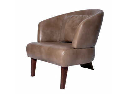Moderne braune Kunstleder-Sessel im eleganten Design, 2er Set