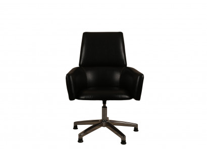 Eleganter schwarzer Bürostuhl aus Kunstleder für modernes Home Office