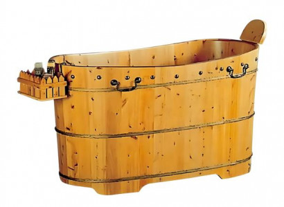 Freistehende Wellnesswanne Holzbadewanne Badewanne Entspannungsbad 120x62 cm