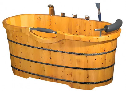 Holzbadewanne Badewanne Entspannungsbad Holzzuber Wellnesswanne 145x75 cm
