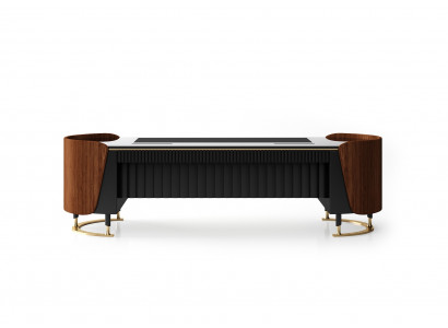 Schwarzer Holz-Schreibtisch im modernen Design