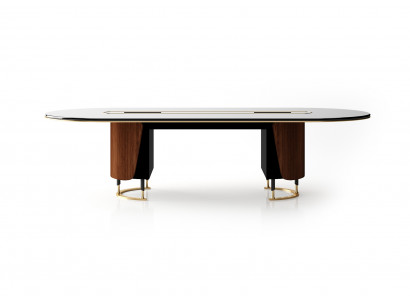 Schwarzer Konferenztisch aus Holz modern und elegant