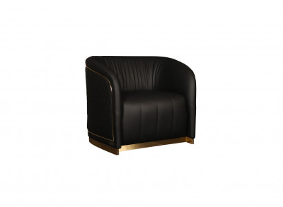 Moderner schwarzer Ledersessel im eleganten Design