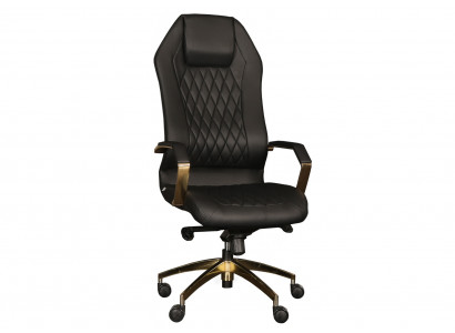Eleganter schwarzer Bürostuhl aus Kunstleder mit ergonomischem Design