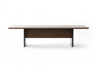 Eleganter brauner Holz-Konferenztisch im modernen Design