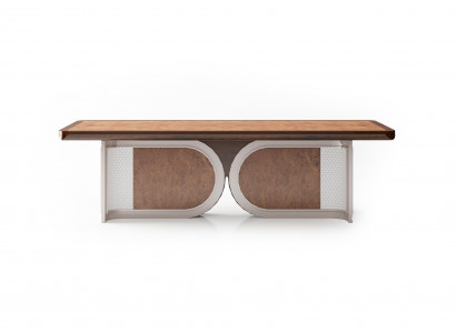 Moderner brauner Holz-Konferenztisch in elegantem Design