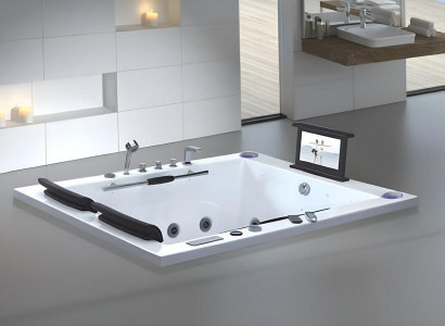 Hydromassagebad Whirlpool Sprudelwanne Whirlwanne Wellnesspool 186x150 cm