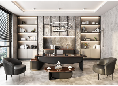 Komplette Arbeitszimmer Garnitur Desigener Tisch Konsole Couchtisch