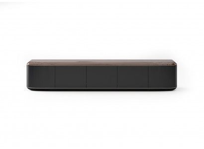 Schwarzer Holz TV-Ständer im modernen Design