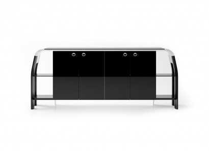 Schwarze Konsole aus Holz modern und elegant