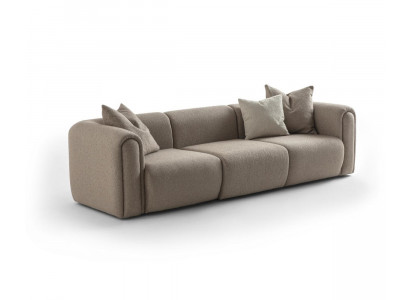 Elegantes braunes 4-Sitzer Sofa aus Textil mit modernem Design