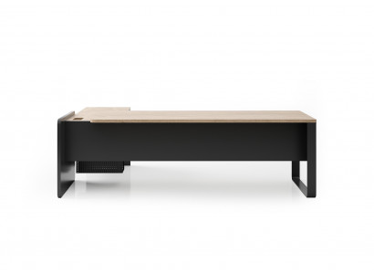 Grau-Beiger Chefschreibtisch Moderner Bürotisch Luxuriöse Holzmöbel