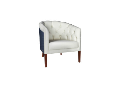 Designer Chesterfield Sessel Weißer Einsitzer Edler Loungesessel