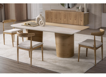 Elegantes braunes Esszimmer Set aus Holz mit modernem Design