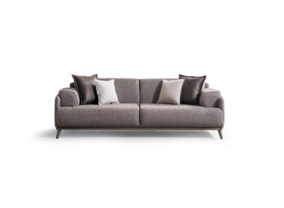 Modern braunes Stoffsofa 4-Sitzer mit Holzrahmen