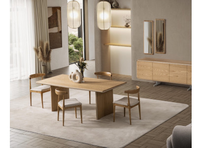 Elegantes braunes Esszimmer Set aus Holz mit modernem Design