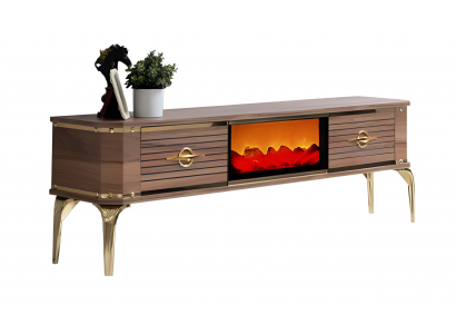 Hochwertige TV-Kommode mit eleganten Details und funktionalen Fächern