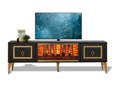 Fernsehschrank mit langlebigen Hartplastikfüßen in moderner Optik
