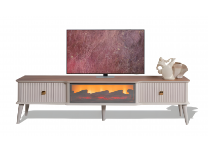 Die perfekte Kombination: TV-Lowboard, Kamin und Stauraum in einem Design