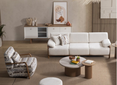 Wohnzimmer-Set mit Sofa und Sessel Schönheit und Eleganz im Detail