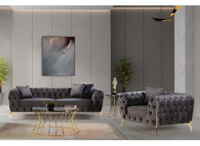 Schlichtes Set aus Sofa und Sessel – praktisch und elegant