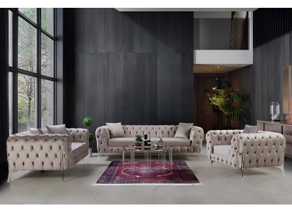 Raum für Geselligkeit: Sofas und Sessel im einheitlichen Einrichtungsstil