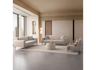 Set für ein stilvolles Wohnzimmer Sofas und Sessel im modernen Stil
